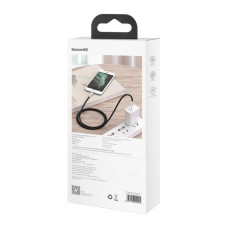 Дата кабель USB 2.0 AM to Lightning 2.0m 2.4A metal black Baseus (CALJK-B01)