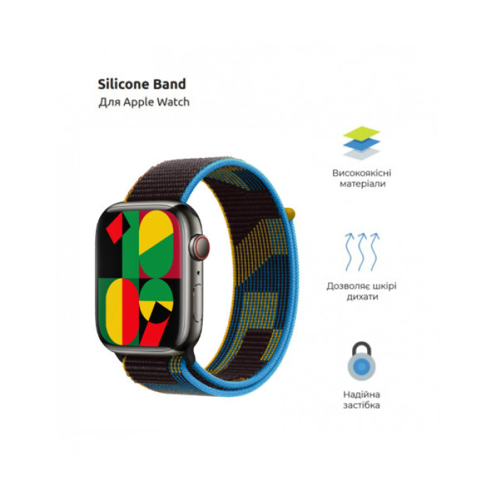 Ремінець до смарт-годинника Armorstandart Nylon Band для Apple Watch 42 (Series 11-10)/41/40/38 Blue Unity (ARM74209)