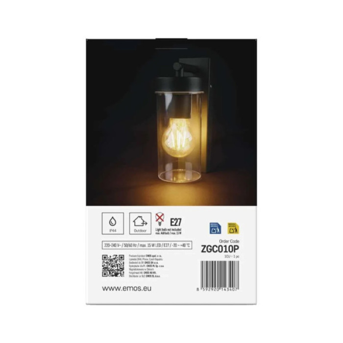 Світильник EMOS E27 15 Вт IP44 (ZGC010P)