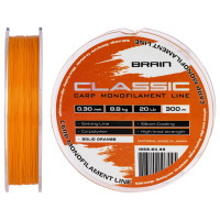 Волосінь Brain Classic Carp Line (solid orange) 300m 0.30mm 20lb 8.8kg (1858.80.99)
