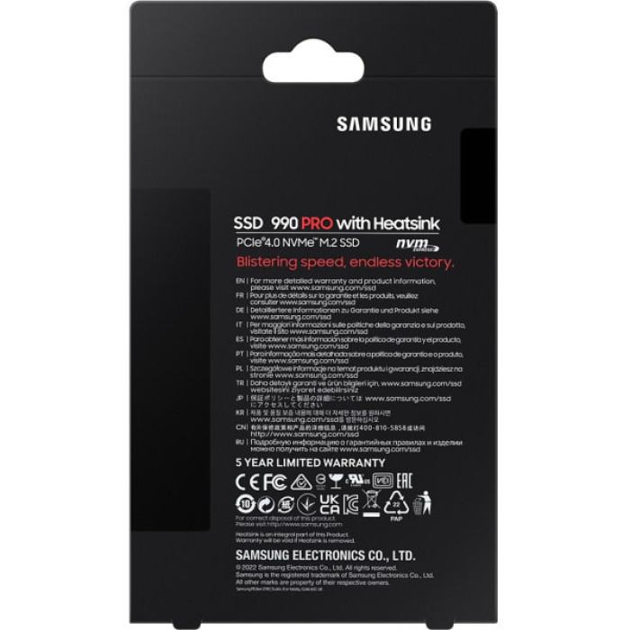 Накопичувач SSD M.2 2280 1TB 990 PRO with Heatsink Samsung (MZ-V9P1T0CW)