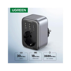 Зарядний пристрій UGREEN 3xUSB 30W Outlet Extender (2хUSB-A+USB-C) CD314 (90613)
