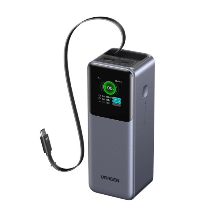 Батарея універсальна Ugreen 20000mAh 165W with Retractable Cable (PB726 55987B)