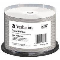 Диск CD Verbatim CD-R 700Mb 52x Cake box Printable (43745)