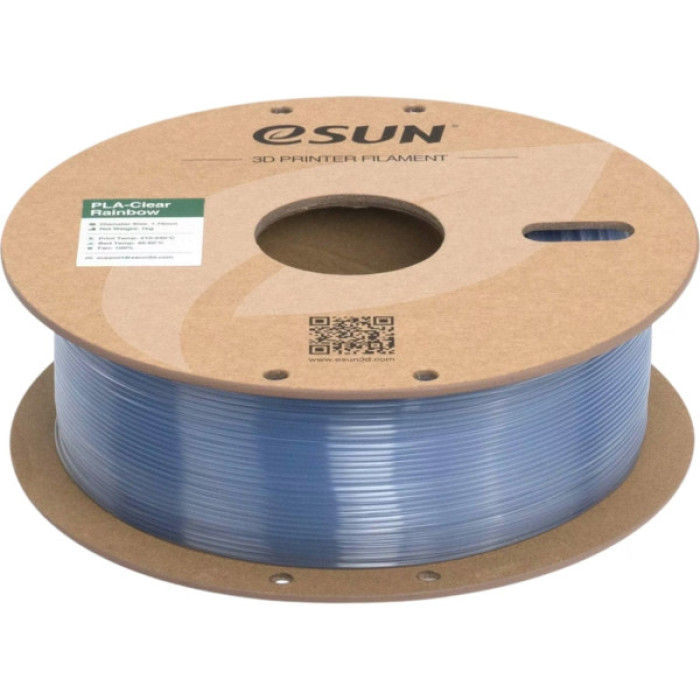 Пластик для 3D-принтера eSUN PLA Clear Rainbow 1,75mm 1kg Blue-Crystal (PLA-CLRB175O-CB1P1)