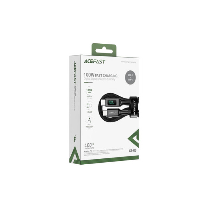 Дата кабель USB-C to USB-C 2.0m 100W with display C6-03 Acefast (6974316281054)