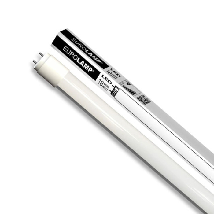 Лампочка Eurolamp Линейная светодиодная лампа EUROLAMP стекло 18W G13 (T8) 4000K 220V (LED-T8-18W/4000(скло))