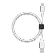 Дата кабель USB 2.0 AM to USB-C 1.0m braided white Belkin (CAB002BT1MWH)