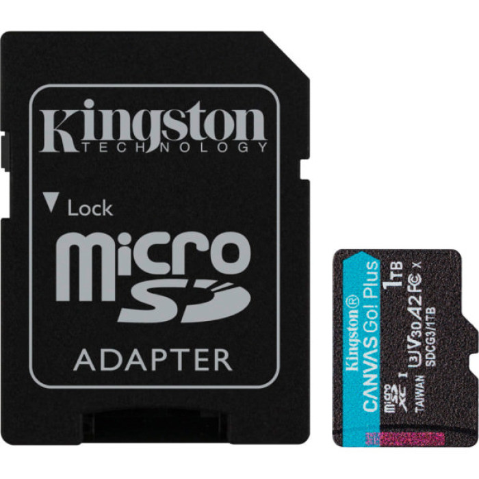 Карта пам'яті Kingston 1TB microSDXC сlass 10 UHS-I U3 V30 A2 Canvas Go Plus G4 (SDCG4/1TB)