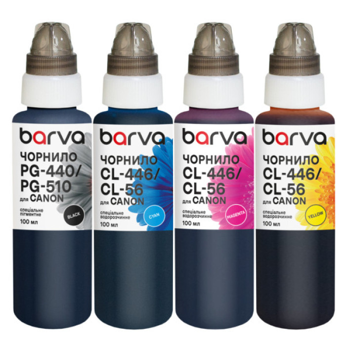 Чорнило Barva Canon PG-445PBK pigm + CL-446C/M/Y 4x100 мл, special (CPG445-100-2MP)