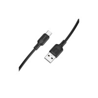 Дата кабель USB 2.0 AM to USB-C 1.0m silicone black BOROFONE (6941991115431)