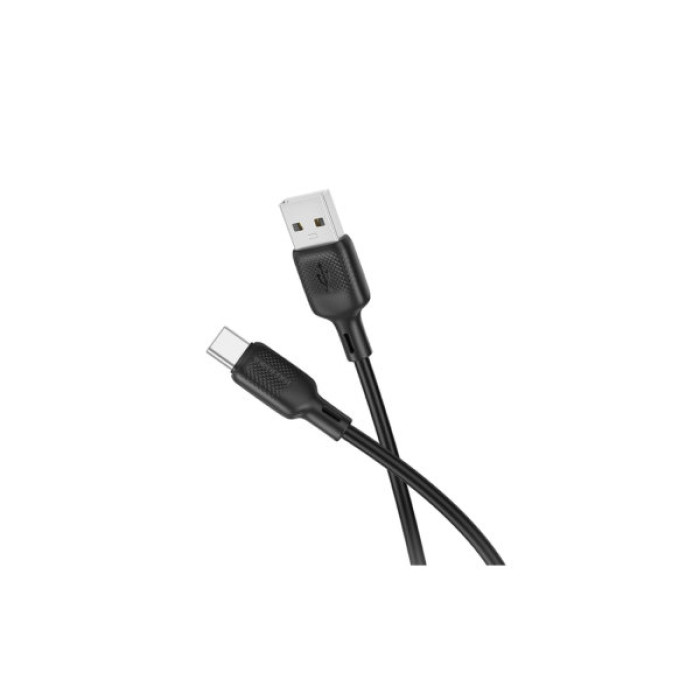 Дата кабель USB 2.0 AM to USB-C 1.0m silicone black BOROFONE (6941991115431)