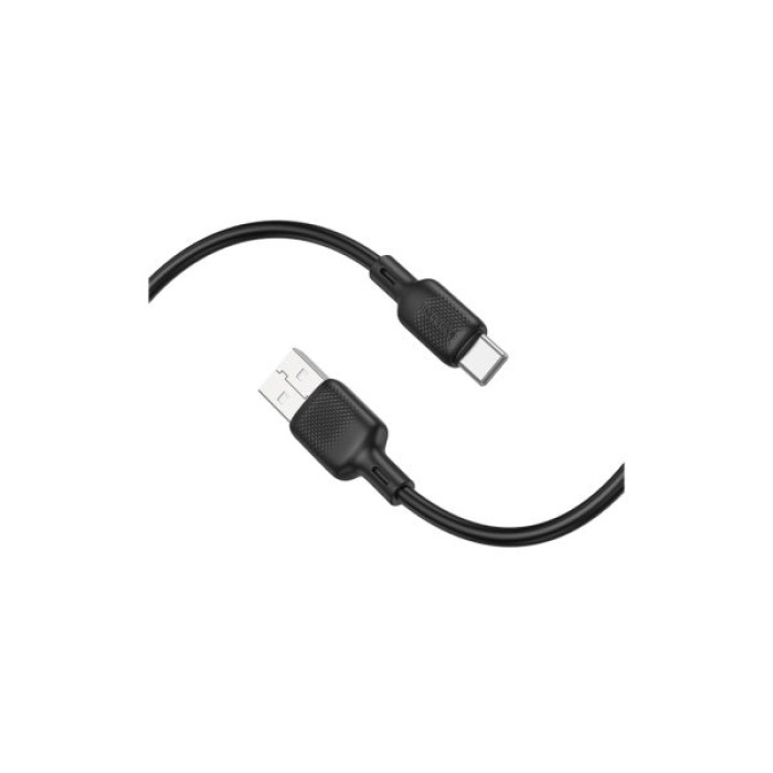 Дата кабель USB 2.0 AM to USB-C 1.0m silicone black BOROFONE (6941991115431)