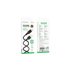 Дата кабель USB 2.0 AM to USB-C 1.0m silicone black BOROFONE (6941991115431)