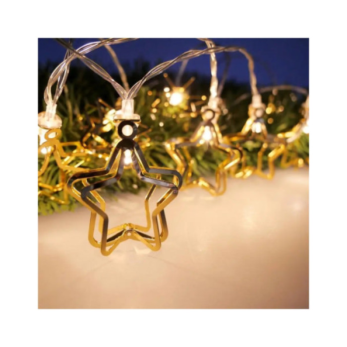 Гірлянда Chomik Зірки 3D 1.65 м 10 LED Теплий білий (5900779854109)