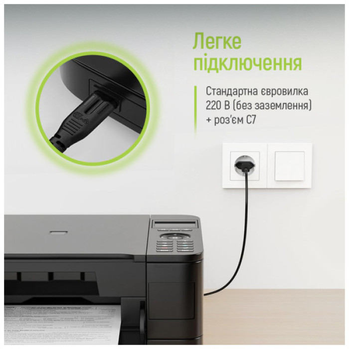 Кабель живлення C7 2m black ColorWay (CW-CBP085-BK)