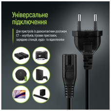 Кабель живлення C7 2m black ColorWay (CW-CBP085-BK)