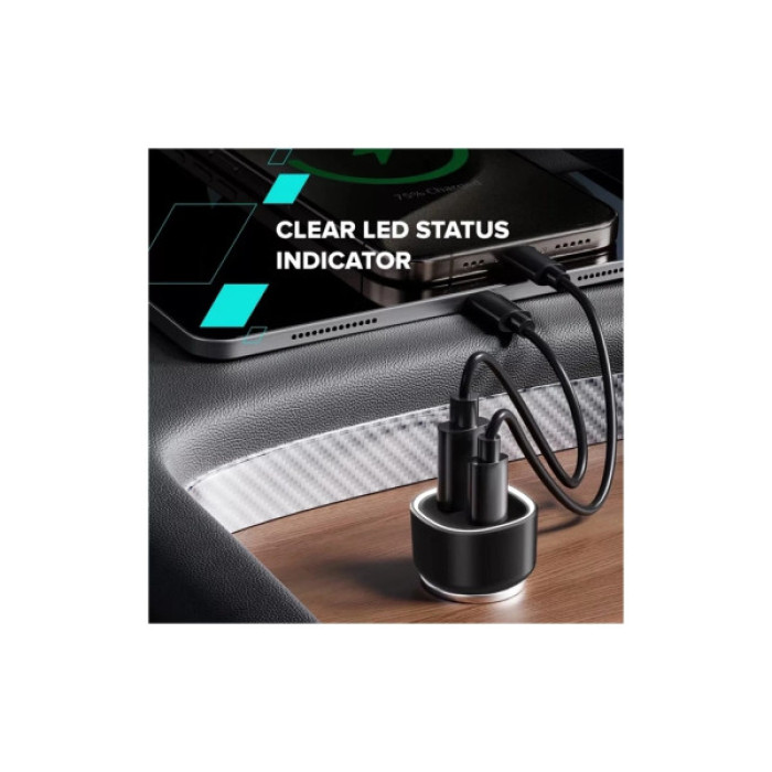 Зарядний пристрій Canyon 1xUSB + 1xUSB-C PD48W black (CNE-CCABR3AC)