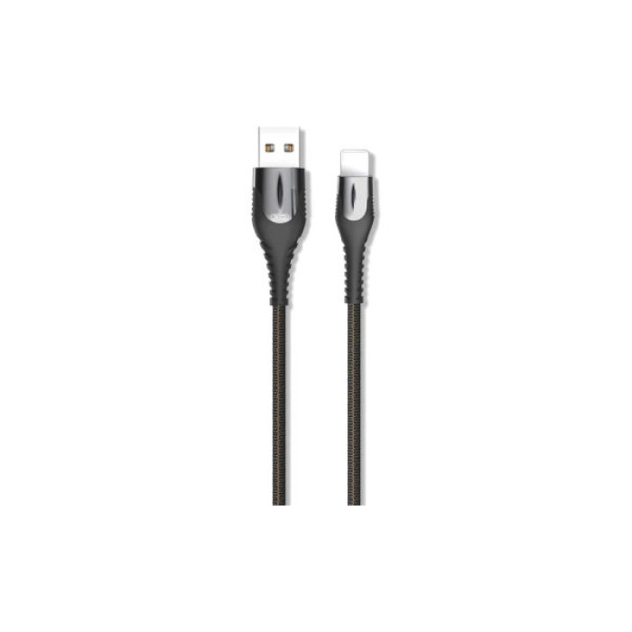 Дата кабель USB 2.0 AM to Lightning 1.0m 2A zinc alloy black XO (NB138-L-1-BK)