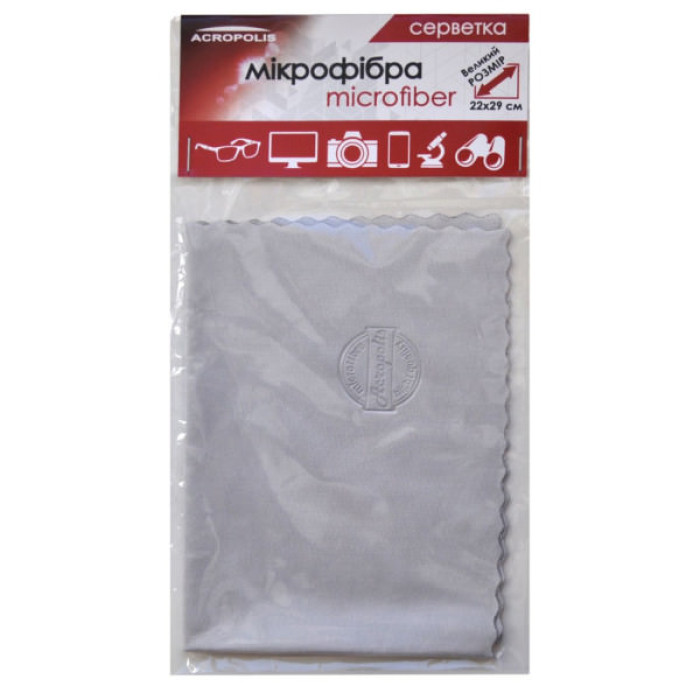Серветки Acropolis A-90/12 microfiber 29*22см gray, поштучно (A90-12GY)