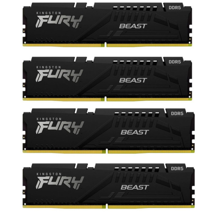 Модуль пам'яті для комп'ютера DDR5 128GB (4x32GB) 5600 MHz Beast Black XMP Kingston Fury (ex.HyperX) (KF556C40BBK4-128)