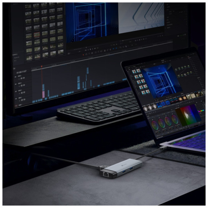 Концентратор TP-Link USB 3.0 6-in-1 2xUSB 3.0 + 1xUSB-C + 1xHDMI + 1xRJ45 + PD 100W (UH6120C)