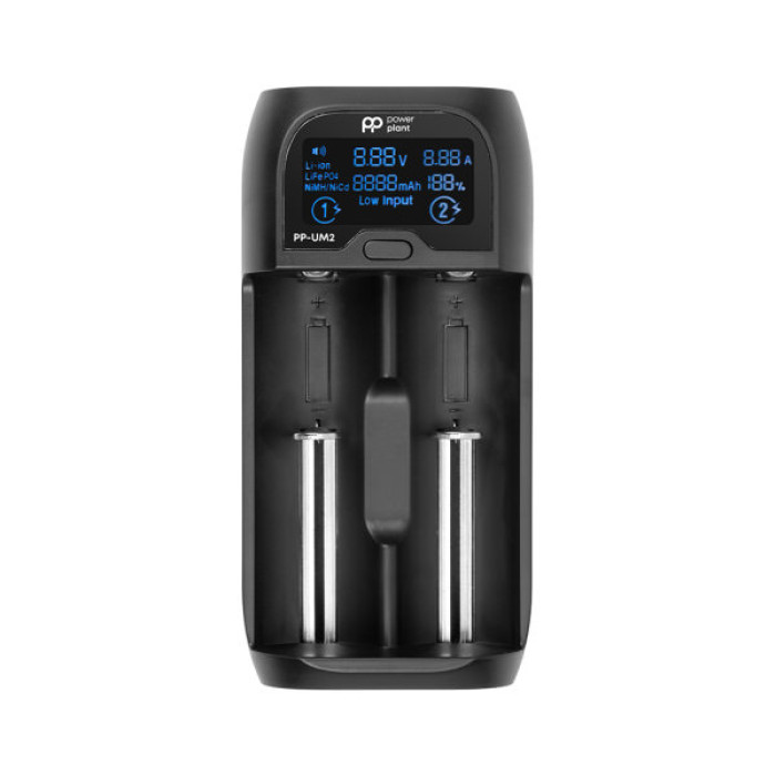 Зарядний пристрій для акумуляторів PowerPlant PP-UM2 (Ni-Mh, Ni-Cd, Li-ion, LiFePO4 / input DC 5V/2A) (AA620180)