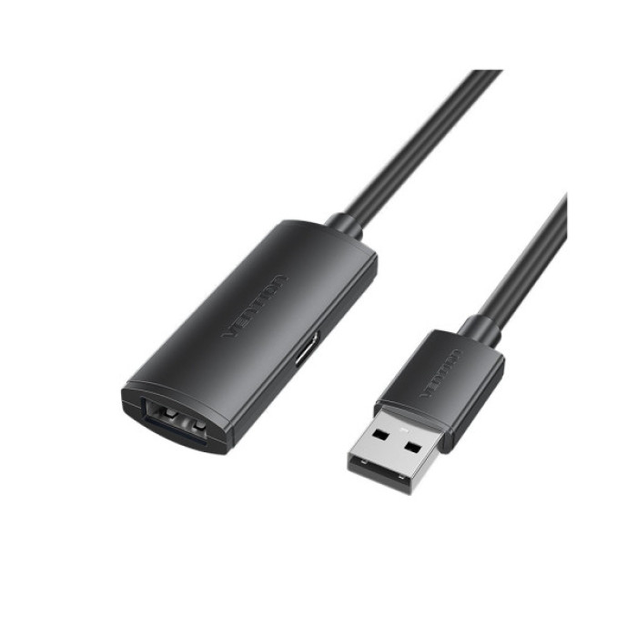 Дата кабель USB 2.0 AM/AF 5.0m Active black Vention (CBKBJ)