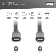 Дата кабель USB-C to USB-C 1.0m USB 4.0 black Digitus (DB-300443-010-S)
