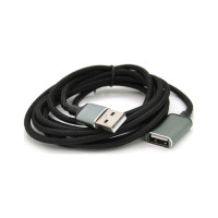 Дата кабель USB 2.0 AM/AF 2.0m black VEGGIEG (YT-AM/AF-UF2-2)