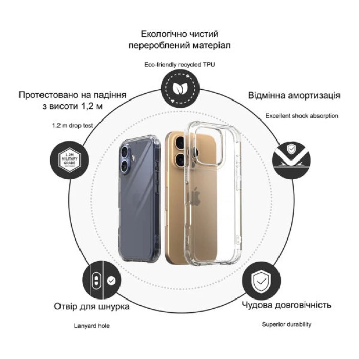 Чохол до мобільного телефона Drobak Acrylic Case with Airbag для Apple iPhone 14 (949401)