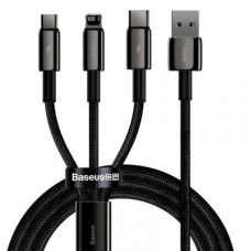Дата кабель USB 2.0 AM to Lightning + Micro 5P + Type-C 1.5m 3.5A black Baseus (CAMLTWJ-01)