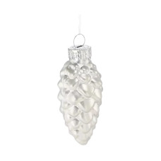 Ялинкова іграшка Chomik скляні прикраси Шишки 16 шт, 3х6 см, срібні (5900779882119_2)