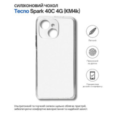 Чохол до мобільного телефона BeCover Silicone Tecno Spark 40C 4G (KM4k) Transparent (714684)