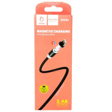 Дата кабель USB 2.0 AM to Lightning magnetic black Denmen (DN-D09L-BK)