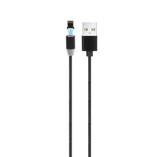 Дата кабель USB 2.0 AM to Lightning magnetic black Denmen (DN-D09L-BK)