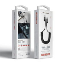 Дата кабель USB 2.0 AM to USB-C 1.0m Spiral 2.4A black Armorstandart (ARM75390)