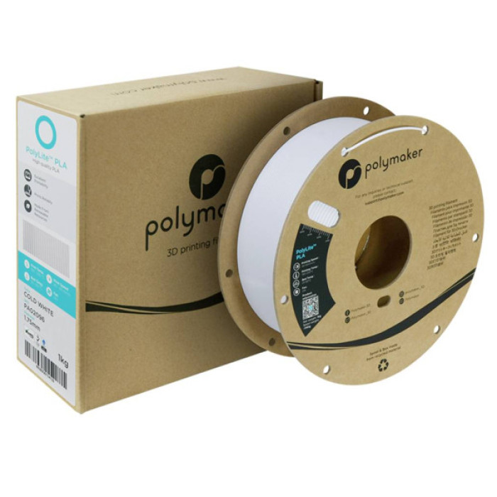 Пластик для 3D-принтера Polymaker PLA POLYLITE 1,75mm 1kg COLD WHITE (PA02096)