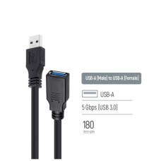 Дата кабель USB 3.0 AM/AF 1.8m black ColorWay (CW-CBUF075-BK)