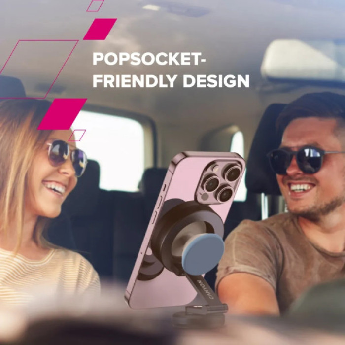 Універсальний автотримач Canyon Magnetic phone holder OnGrip 10 aluminum Black (CNS-CCHM10)