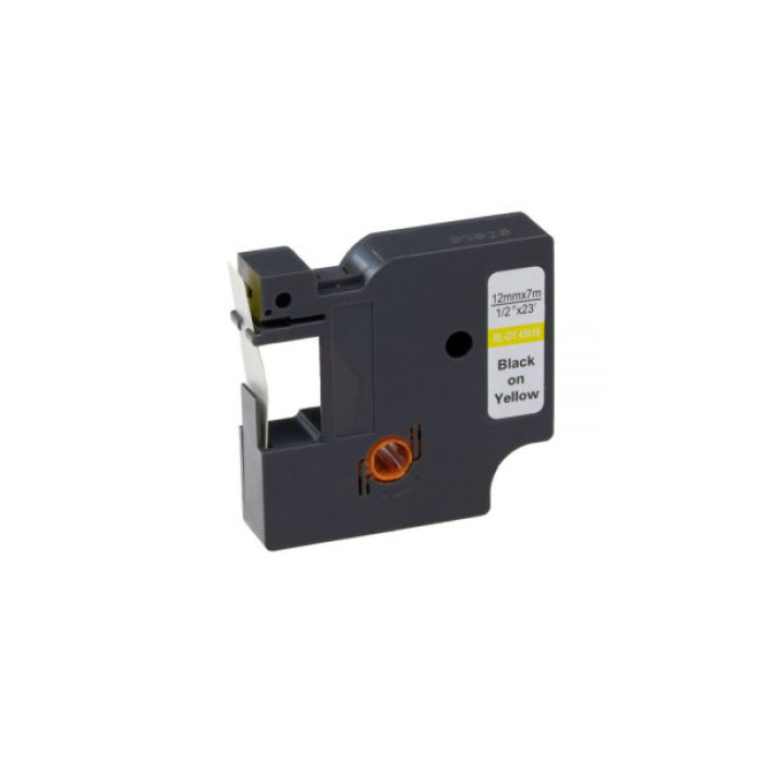 Стрічка для принтера етикеток UKRMARK RL-D-45018P-BK/YE, аналог DYMO S0720580, 12мм х 7м. (900299)