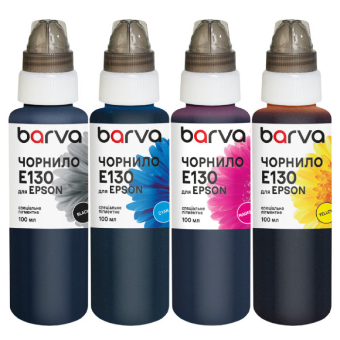 Чорнило Barva Epson T073/T092/T129/T130 4x100 мл, special, pigmented BK/C/M/Y (E130-100-MP)