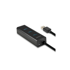 Концентратор AXAGON USB 3.1 to 4xUSB 3.0 1.2m + cable USB to Micro 5P black (HUE-S2BL)