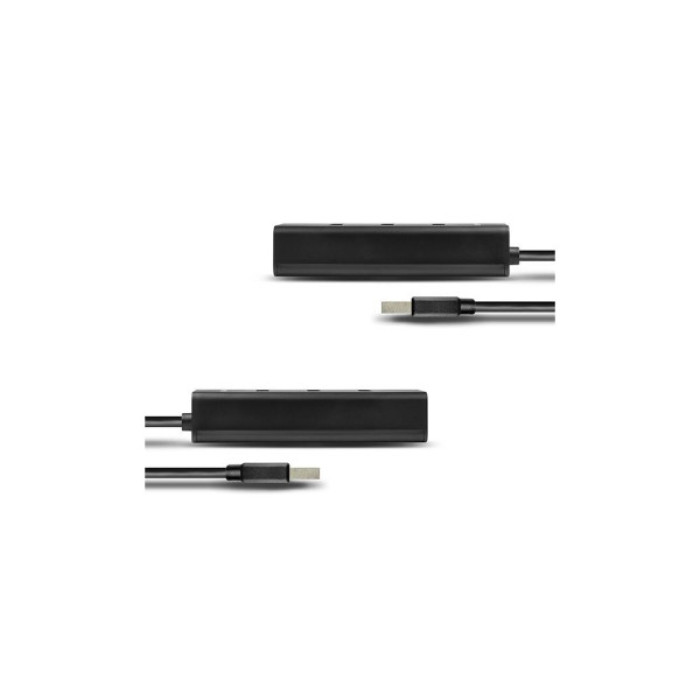 Концентратор AXAGON USB 3.1 to 4xUSB 3.0 1.2m + cable USB to Micro 5P black (HUE-S2BL)