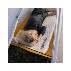 Туристичний килимок Naturehike Самонадувний надлегкий одномісний CNK2300DZ013 35 мм світло-сірий (6976023926976)