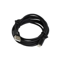Дата кабель USB 2.0 AM to Lightning 2.0m 2.4A black Patron (CAB-PN-LIGHT-2M-B)