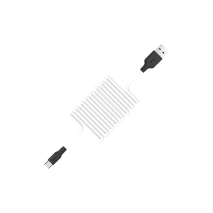 Дата кабель USB 2.0 AM to USB-C 1.0m 2A silicone X21 black+white HOCO (6957531071402)