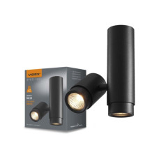 Світильник точковий Videx під лампу GU10 SPF07 накладний поворотний подвійний чорний (VL-SPF07-B)