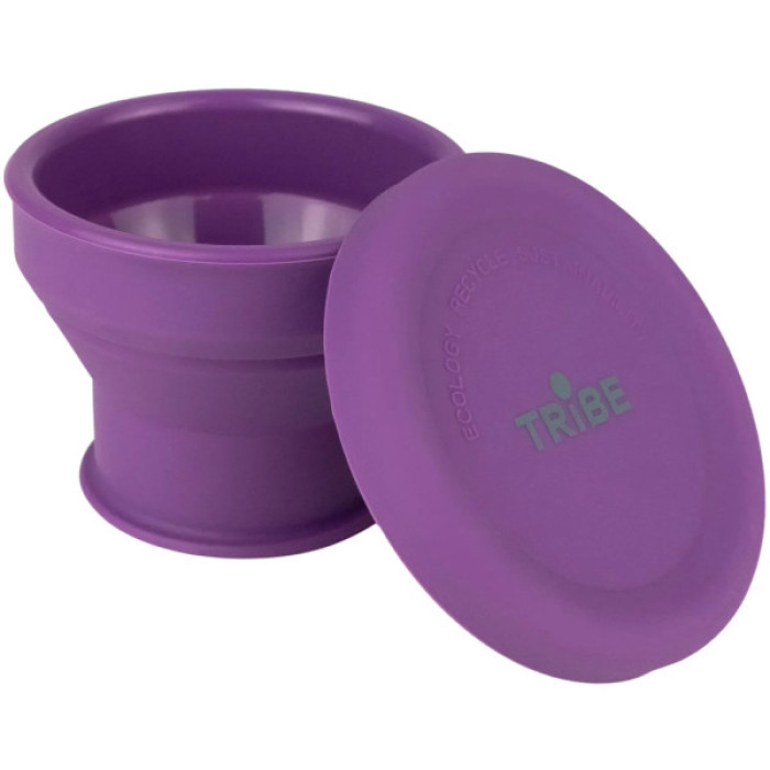 Чашка туристична Tribe Collapsible Shot 90 мл з кришкою, plum (T-FF-0030-plum)