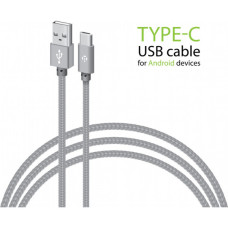 Дата кабель USB 2.0 AM to USB-C 1.0m grey Intaleo (1283126489136)